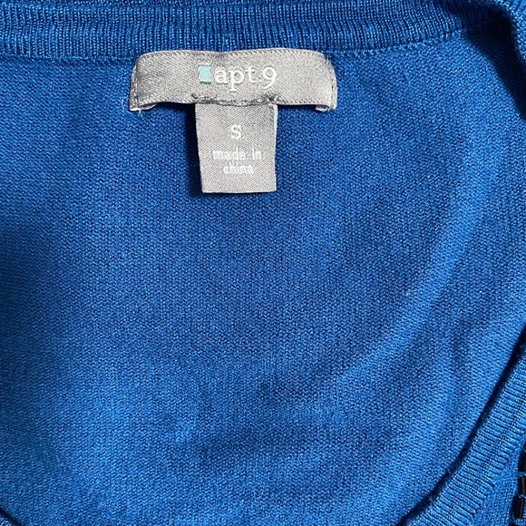 APT. 9 Long Sleeve Blue Tee - Picture 3 of 3